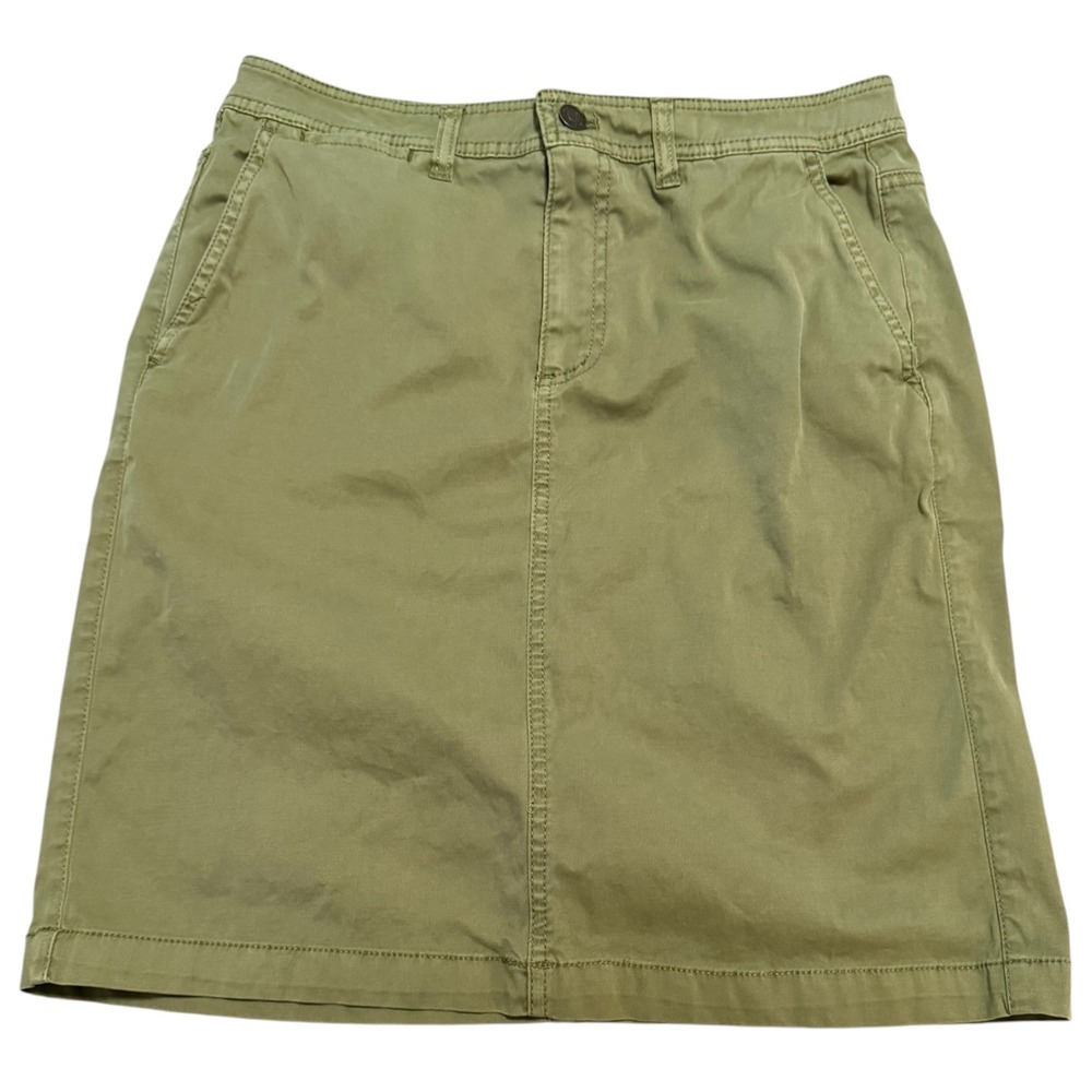 Pendleton Womens Olive Green Chino Skirt Size 6 Cotton Blend A-Line Skirt Preppy